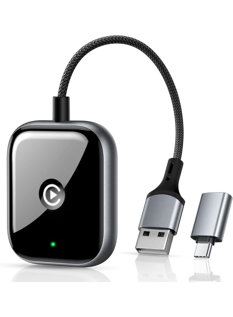 محول CarPlay اللاسلكي مع محول USB-C متضمن ، نسخة 2023 للسيارات في 2015-2020